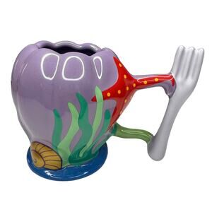 Disney Parks Ariel Little Mermaid Ceramic Dinglehopper Shell Mug 12 oz Purple